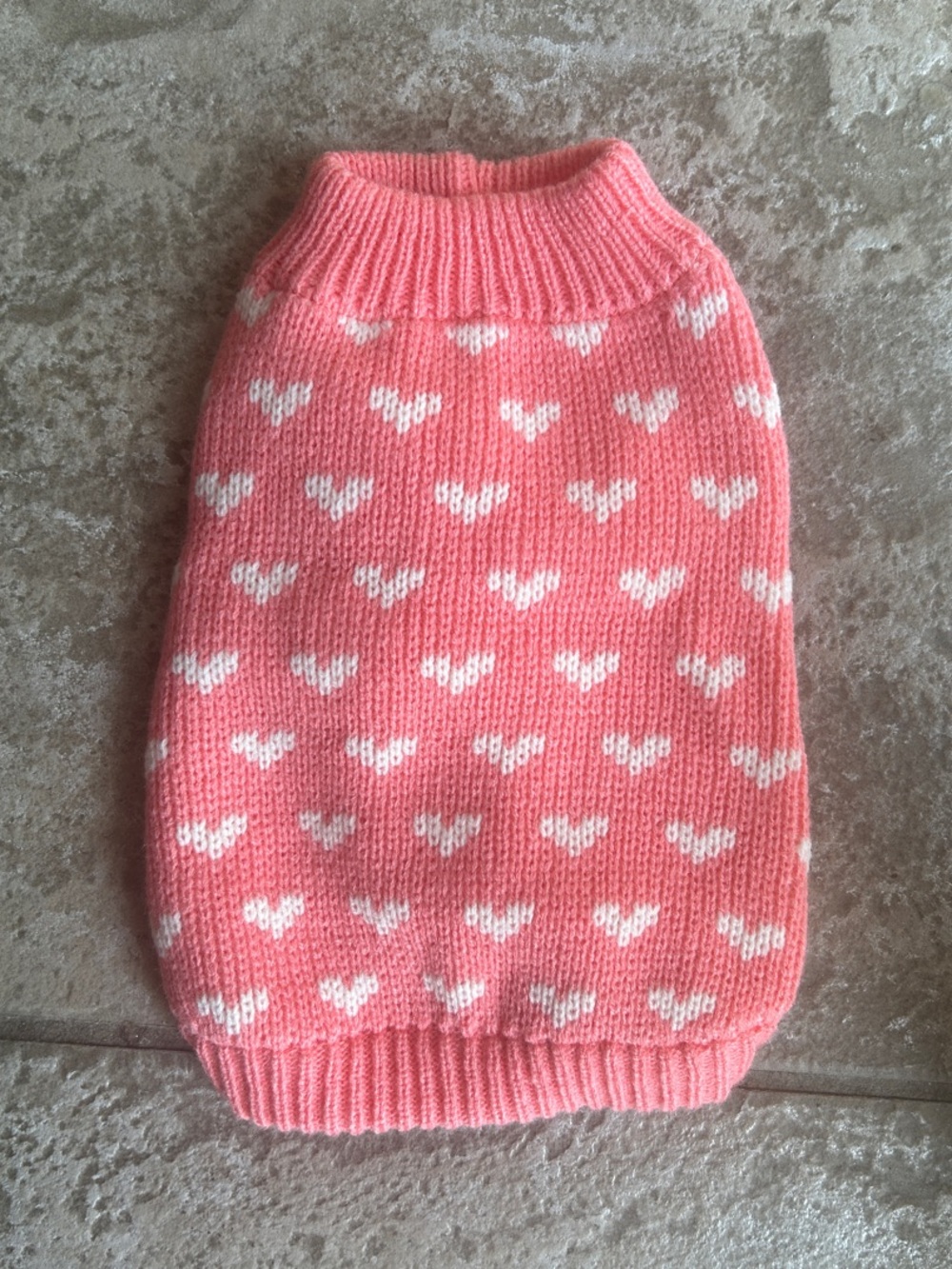 Puppy Pink Heart Pattern Knit Sweater